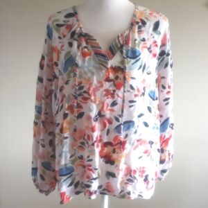 Rafaella 3/4 length sleeve blouse size L